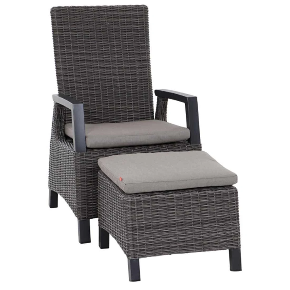 Siena Garden Corido Loungehocker Geflecht Inkl. Kissen Charcoal Grey/Taupe-Meliert 7 Siena Garden Corido Loungehocker Geflecht Inkl. Kissen Charcoal Grey/Taupe-Meliert – Bild 5