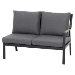 Siena Garden Londra Dininglounge 5-tlg. Mit Tisch 140x80cm Anthrazit/Schwarz-Silber -GartenMöbelPro Verkäufe siena garden londra loungeecke 5 tlg mit tisch 140x80cm 1407937 3