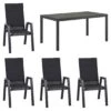 Siena Garden Milano Gartenmöbelset 5-tlg. Mit Tisch 160x90 Cm Anthrazit/Grau -GartenMöbelPro Verkäufe siena garden milano gartenmoebelset 5 tlg mit tisch 160x90 cm 1477017 1