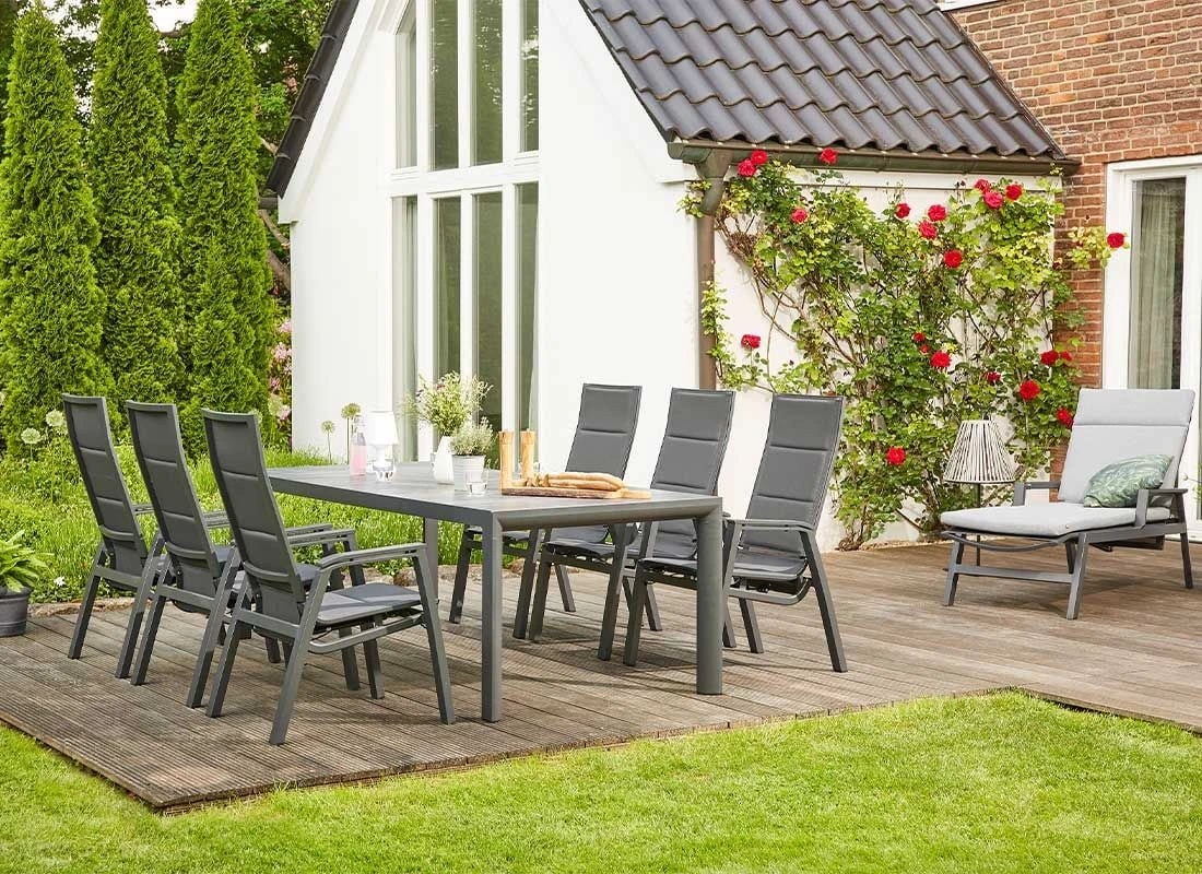 Siena Garden Milano Gartensessel Aluminium/Ranotex®-Gewebe Matt Anthrazit/Grau 5 Siena Garden Milano Gartensessel Aluminium/Ranotex®-Gewebe Matt Anthrazit/Grau – Bild 3