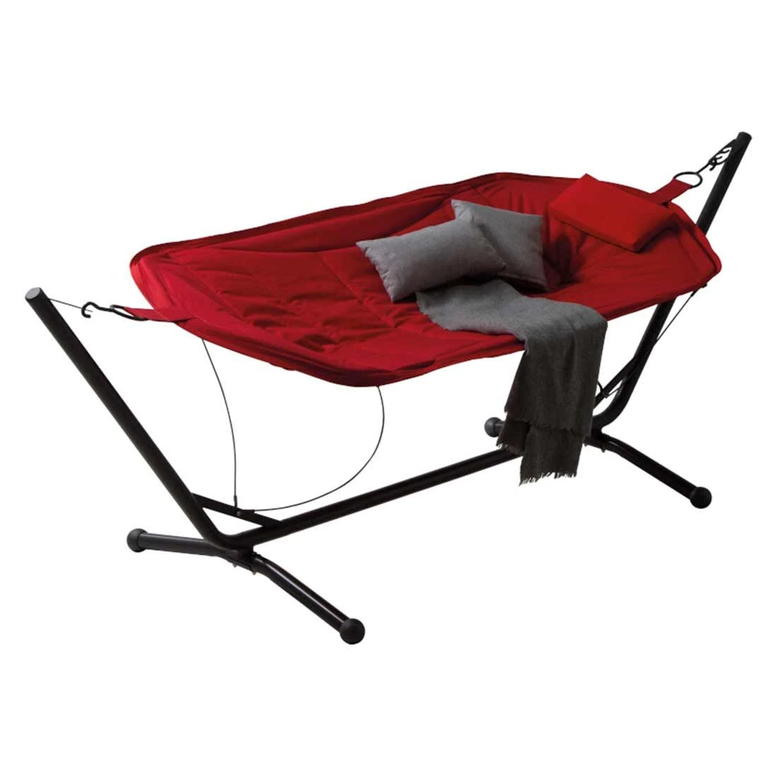 Siena Garden Panama Hängematte Mit Gestell Stahl/Oxfordgewebe Grau/Rot 8 Siena Garden Panama Hängematte Mit Gestell Stahl/Oxfordgewebe Grau/Rot – Bild 6