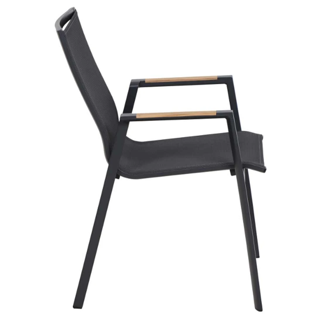 Siena Garden Rondo Stapelsessel Aluminium/Ranotex-Gewebe Matt Anthrazit/Grau 5 Siena Garden Rondo Stapelsessel Aluminium/Ranotex-Gewebe Matt Anthrazit/Grau – Bild 3