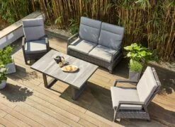 Siena Garden Taranto Loungeset 4-tlg. Aluminium/Gardino®-Geflecht Matt Anthrazit/Blau-Grau -GartenMöbelPro Verkäufe siena garden taranto loungeset 4 tlg aluminium gardinor geflecht 1425284 2