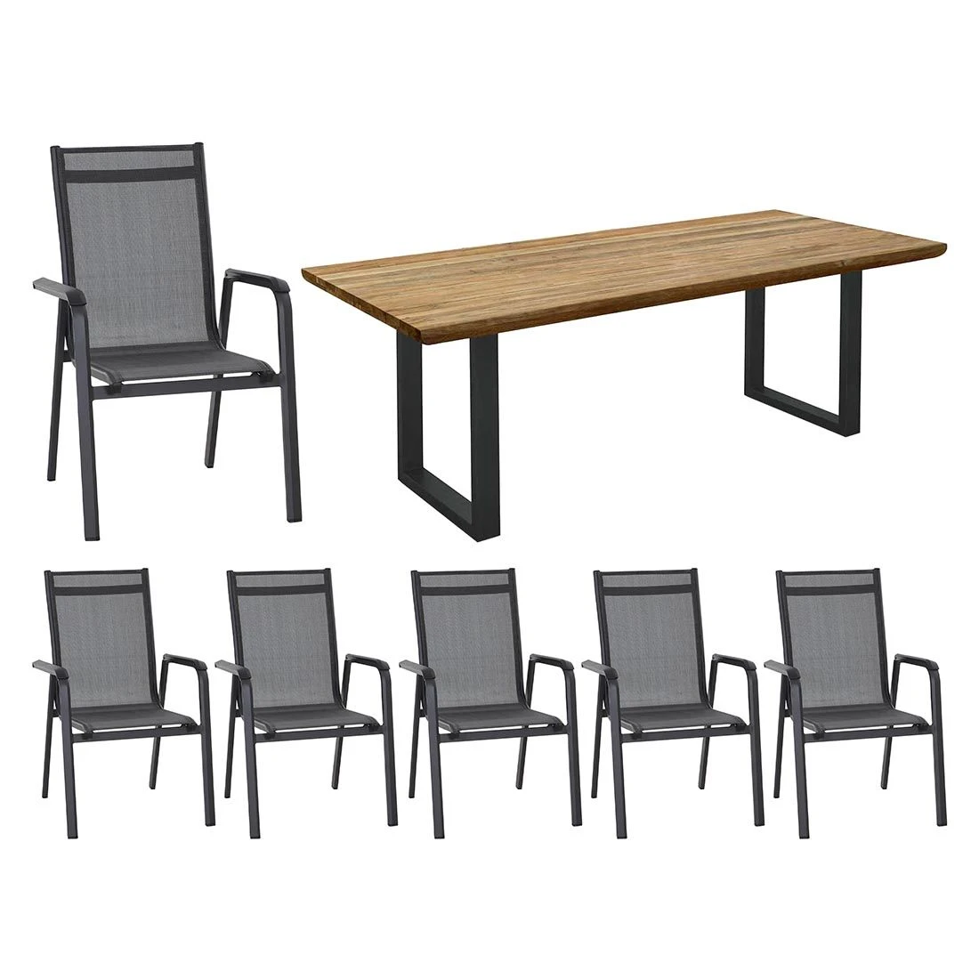 Siena Garden Tesoro Gartenmöbel-Set 7-tlg. Mit Tisch 200x100cm Matt Anthrazit/Silber-Schwarz 3 Siena Garden Tesoro Gartenmöbel-Set 7-tlg. Mit Tisch 200x100cm Matt Anthrazit/Silber-Schwarz