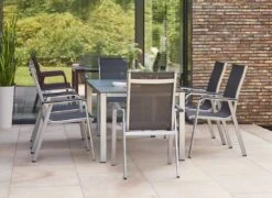 Siena Garden Tesoro Stapelsessel Aluminium/Ranotex-Gewebe Silber/Grau -GartenMöbelPro Verkäufe siena garden tesoro stapelsessel aluminium ranotexr gewebe 1432566 2