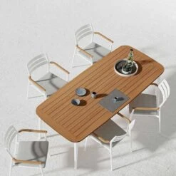 Solpuri Charlie Gartentisch 230x100 Cm Aluminium/Teak White/Natur -GartenMöbelPro Verkäufe solpuri charlie gartentisch 230x100 cm aluminium teak 1474894 5