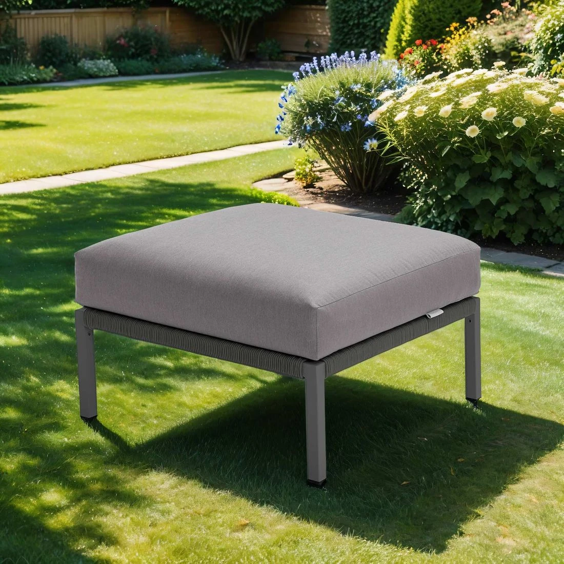 Solpuri Club Loungehocker Aluminium/Rope/Acryl Anthrazit 3 Solpuri Club Loungehocker Aluminium/Rope/Acryl Anthrazit