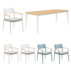 Solpuri Pia Gartenmöbel-Set 7-tlg. Mit Tisch 170x100cm Petrol/White/Natur -GartenMöbelPro Verkäufe solpuri pia gartenmoebel set 7 tlg mit tisch 170x100cm 1488677 2