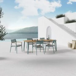 Solpuri Pia Stapelsessel Aluminium/Teak Inkl. Kissen Petrol/Natur -GartenMöbelPro Verkäufe solpuri pia stapelsessel aluminium teak inkl kissen 1470351 6