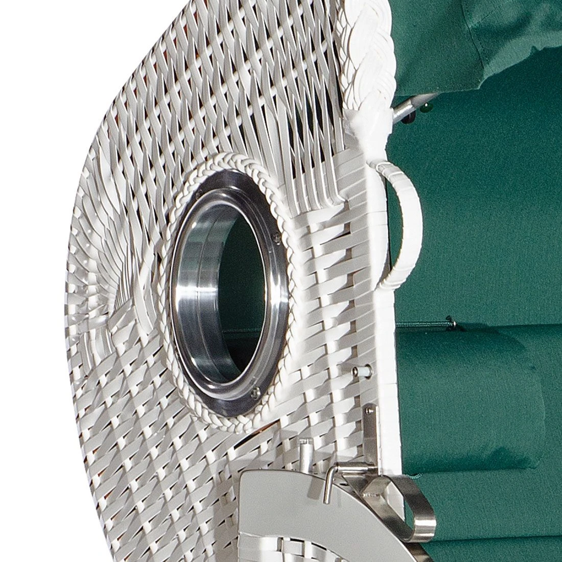 SonnenPartner Classic Strandkorb Geflecht/Fichte Weiß/Moosgrün 4 SonnenPartner Classic Strandkorb Geflecht/Fichte Weiß/Moosgrün – Bild 2