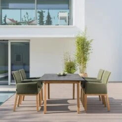 Stern Artus Diningsessel Teak/Polyacryl Natur/Dunkelgrün-Schiefergrau Meliert -GartenMöbelPro Verkäufe stern artus loungesessel teak polyacryl 1451211 9