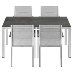 Stern Cardiff Gartenmöbelset 5-tlg. Mit Tisch 160x90cm Silber/Zement -GartenMöbelPro Verkäufe stern cardiff gartenmoebelset 5 tlg mit tisch 160x90cm 1422534 4