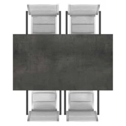 Stern Cardiff Gartenmöbelset 5-tlg. Mit Tisch 160x90cm Silber/Zement -GartenMöbelPro Verkäufe stern cardiff gartenmoebelset 5 tlg mit tisch 160x90cm 1422534 5