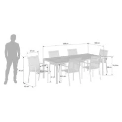 Stern Cardiff Gartenmöbelset 7-tlg. Mit Tisch 220x100 Cm Taupe/Zement Dunkel -GartenMöbelPro Verkäufe stern cardiff gartenmoebelset 7 tlg mit tisch 220x100 cm 1423392 3