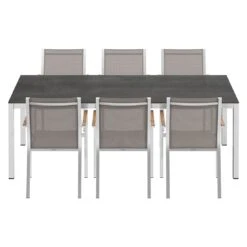 Stern Cardiff Gartenmöbelset 7-tlg. Mit Tisch 220x100 Cm Taupe/Zement Dunkel -GartenMöbelPro Verkäufe stern cardiff gartenmoebelset 7 tlg mit tisch 220x100 cm 1423392 4