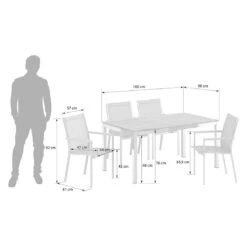 Stern Cardiff Stapelsessel 6-teiliges Gartenmöbelset Mit Teakholz Tisch 160x90cm Silbergrau -GartenMöbelPro Verkäufe stern cardiff stapelsessel 6 teiliges gartenmobelset silbergrau mit teakholz tisch 160x90cm 3