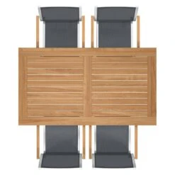 Stern Cardiff Stapelsessel 6-teiliges Gartenmöbelset Mit Teakholz Tisch 160x90cm Silbergrau -GartenMöbelPro Verkäufe stern cardiff stapelsessel 6 teiliges gartenmobelset silbergrau mit teakholz tisch 160x90cm 5