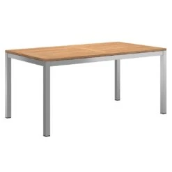 Stern Cardiff Stapelsessel 6-teiliges Gartenmöbelset Mit Teakholz Tisch 160x90cm Silbergrau -GartenMöbelPro Verkäufe stern cardiff stapelsessel 6 teiliges gartenmobelset silbergrau mit teakholz tisch 160x90cm 6