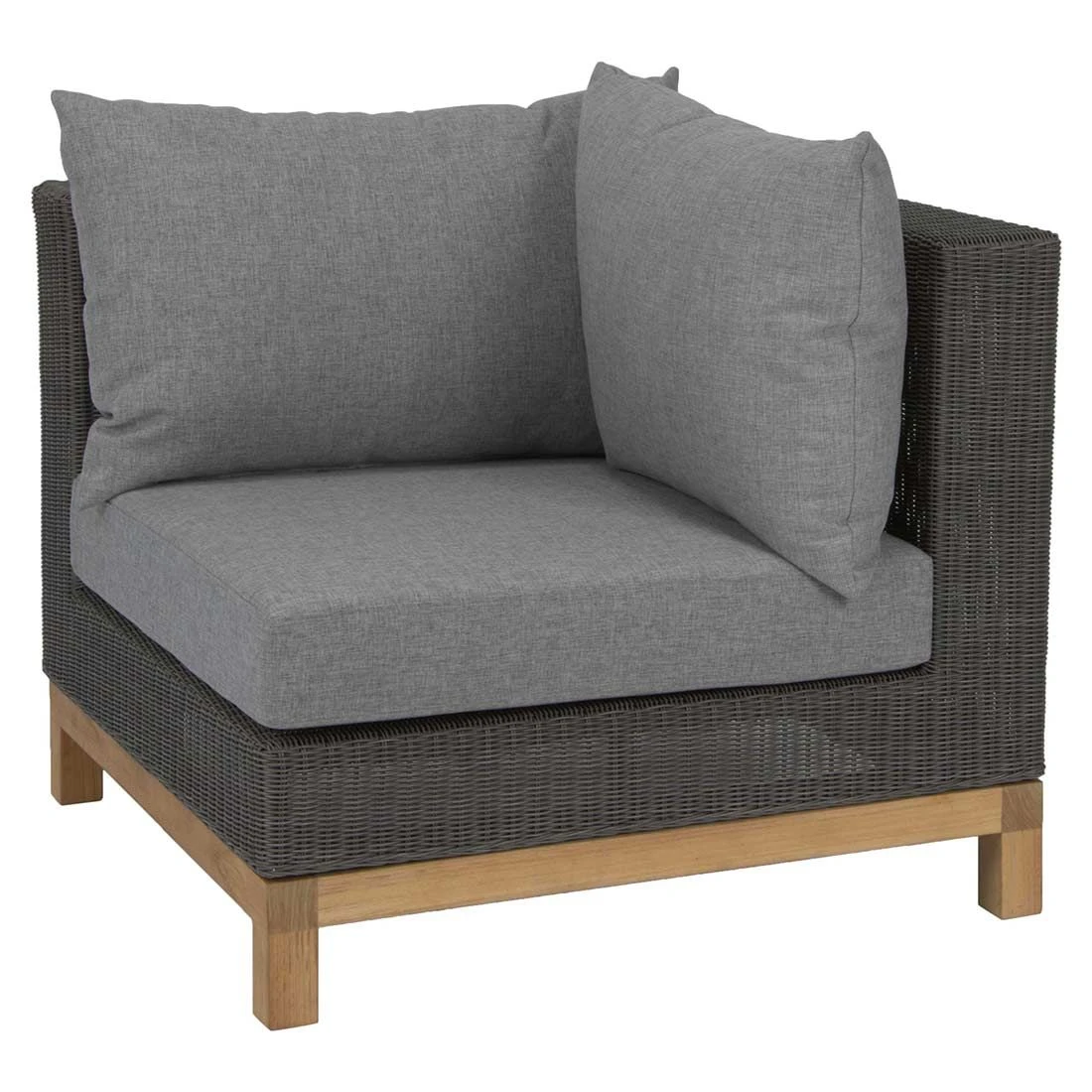 Stern Fontana Eck-/Endmodul Teak/Geflecht Basaltgrau/Seidengrau 3 Stern Fontana Eck-/Endmodul Teak/Geflecht Basaltgrau/Seidengrau