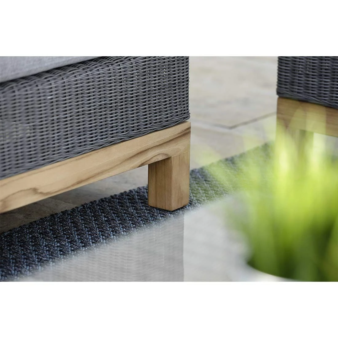 Stern Fontana Eck-/Endmodul Teak/Geflecht Basaltgrau/Seidengrau 4 Stern Fontana Eck-/Endmodul Teak/Geflecht Basaltgrau/Seidengrau – Bild 2