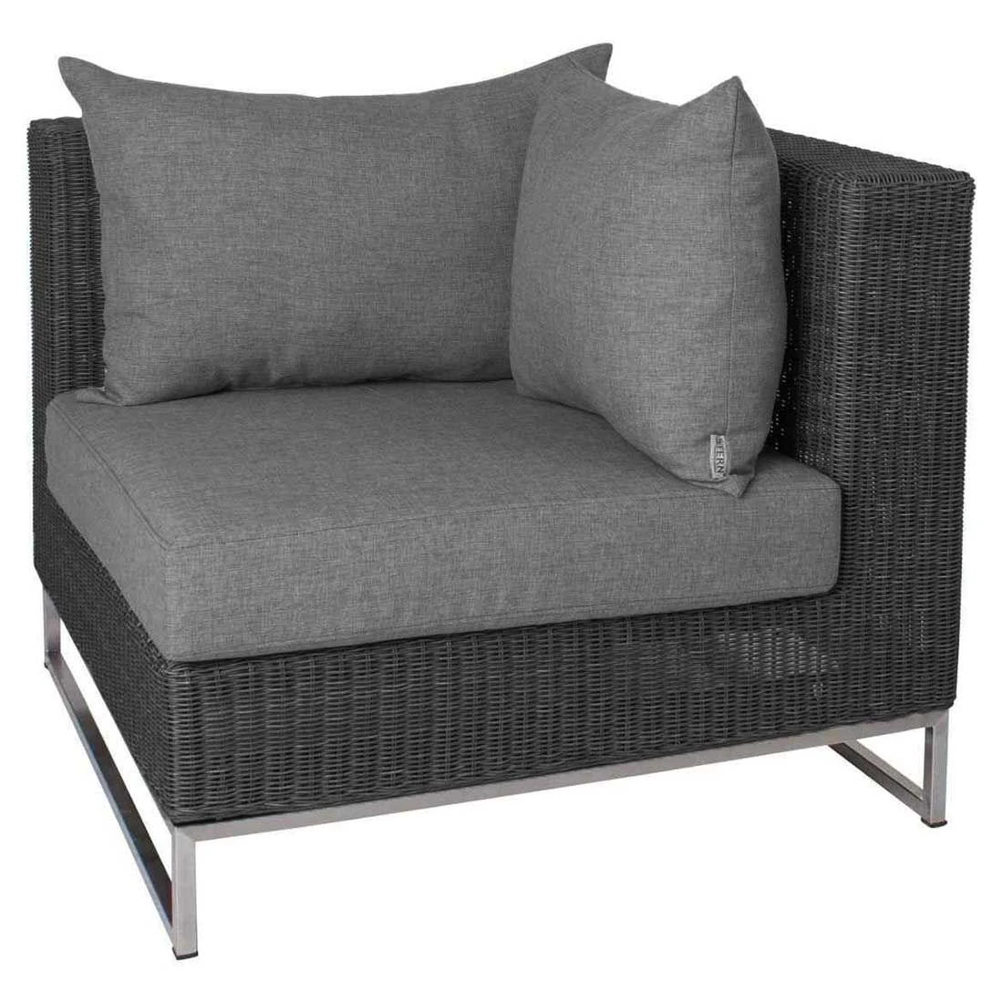 Stern Fontana Eck-/Endmodul Edelstahl/Geflecht Basaltgrau/Seidengrau 3 Stern Fontana Eck-/Endmodul Edelstahl/Geflecht Basaltgrau/Seidengrau