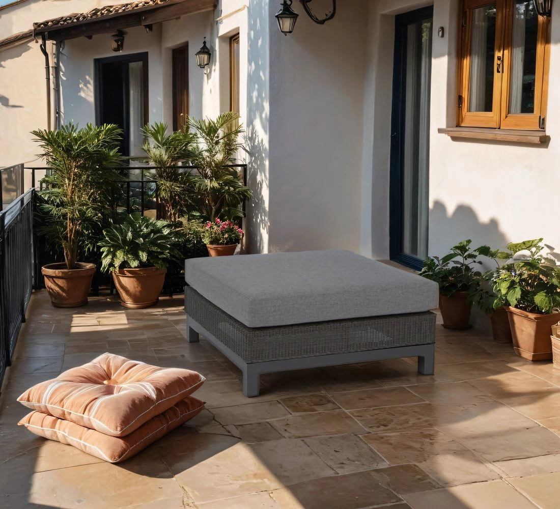 Stern Fontana Hocker Aluminium/Geflecht Basaltgrau/Seidengrau 3 Stern Fontana Hocker Aluminium/Geflecht Basaltgrau/Seidengrau