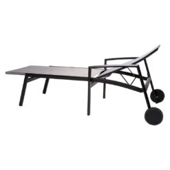 Stern Kari Gartenliege Aluminium/Textilene Schwarz Matt/Leinen Grau -GartenMöbelPro Verkäufe stern kari rollliege aluminium textilene 1453851 2