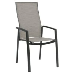 Stern Kari Stapelsessel Aluminium/Textilene Hochlehner Anthrazit/Kaschmir