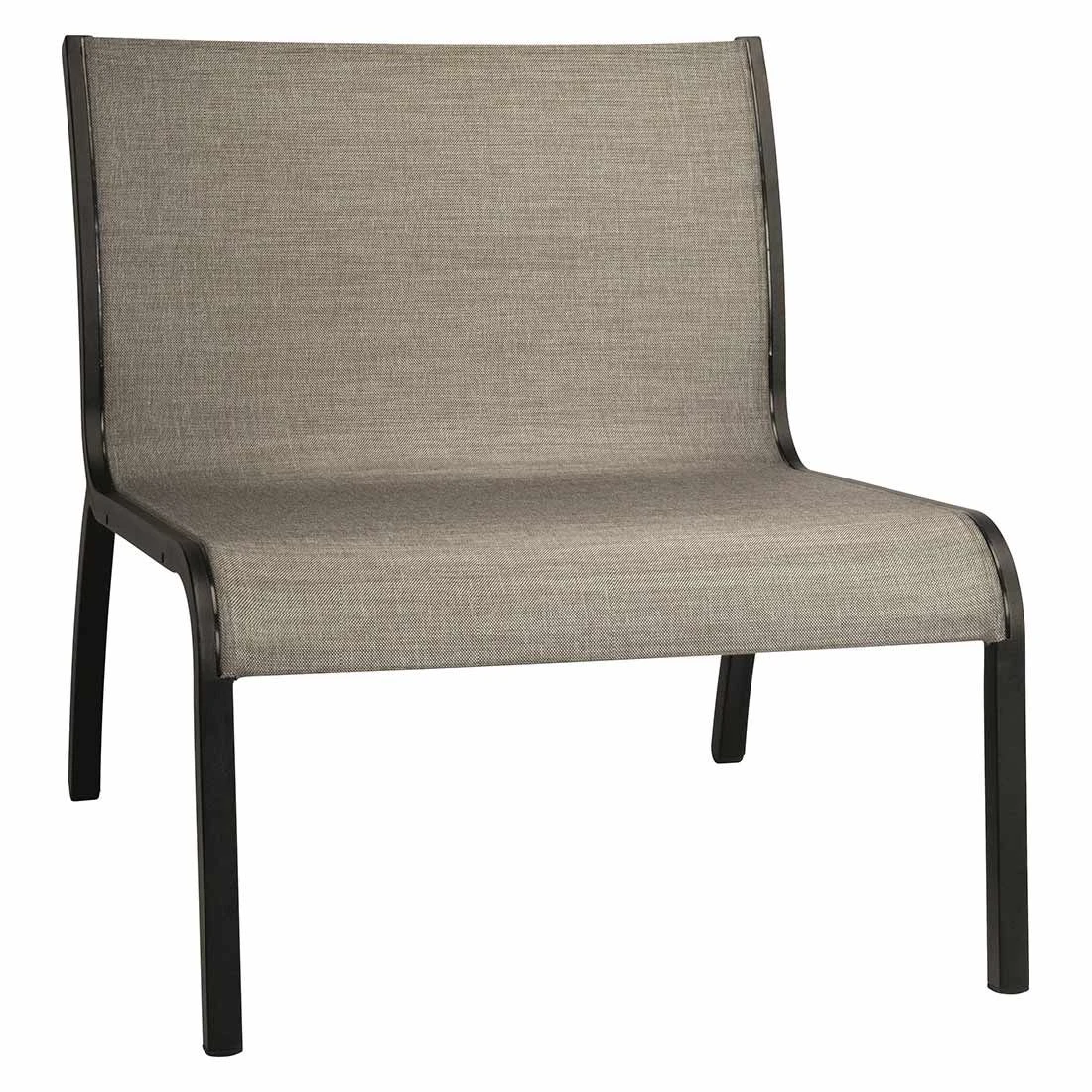 Stern Laris Lounge Mittelmodul Aluminium/Textilene Schwarz Matt/Leinen Grau 3 Stern Laris Lounge Mittelmodul Aluminium/Textilene Schwarz Matt/Leinen Grau