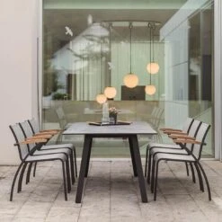 Stern Laris Dining Stapelsessel Aluminium/Textilene Schwarz Matt/Leinen Grau -GartenMöbelPro Verkäufe stern laris stapelsessel aluminium textilene 1362914 8