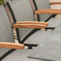 Stern Laris Dining Stapelsessel Aluminium/Textilene Schwarz Matt/Leinen Grau -GartenMöbelPro Verkäufe stern laris stapelsessel aluminium textilene 1362914 9