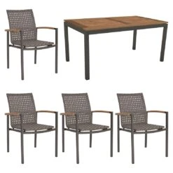 Stern Lucy Gartenmöbel-Set 5-tlg. Tisch 160x90cm Anthrazit/Platin -GartenMöbelPro Verkäufe stern lucy gartenmoebel set 5 tlg tisch 160x90cm 1489810 2