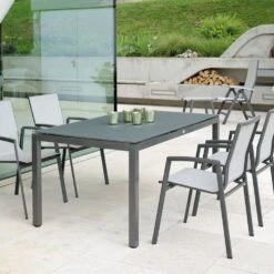 Stern New Top Stapelsessel Aluminium/Textilene Anthrazit/Silber -GartenMöbelPro Verkäufe stern new top stapelsessel alu text anthrazit silber 2