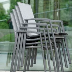 Stern New Top Stapelsessel Aluminium/Textilene Anthrazit/Silber -GartenMöbelPro Verkäufe stern new top stapelsessel alu text anthrazit silber 3
