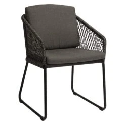 Stern Odea Diningsessel Aluminium/Rope Inkl. Kissen Schwarz Matt/Pepper