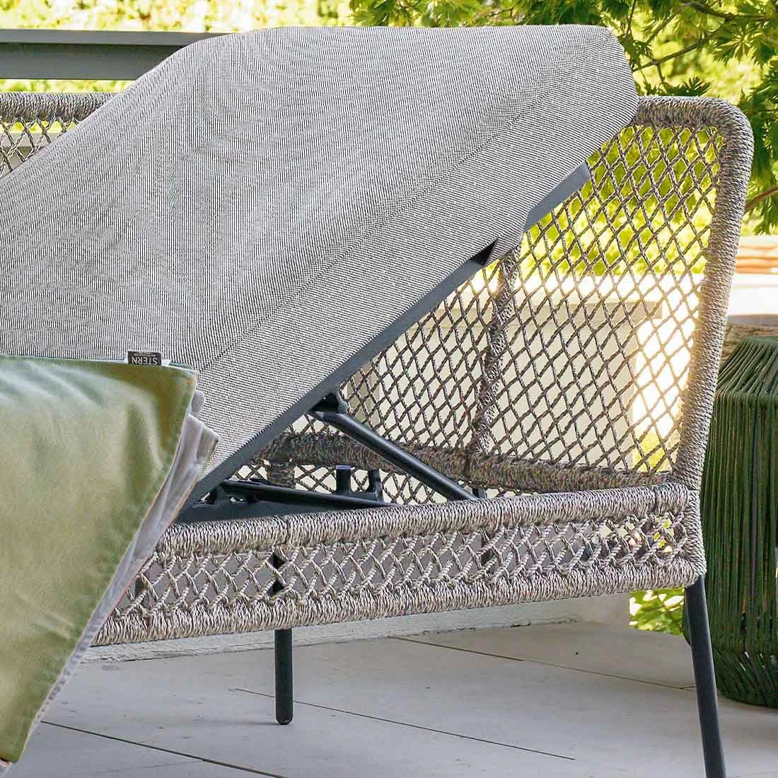 Stern Odea 3-Sitzerbank Aluminium/Rope/Polyacryl Schwarz Matt/Salt 4 Stern Odea 3-Sitzerbank Aluminium/Rope/Polyacryl Schwarz Matt/Salt – Bild 2