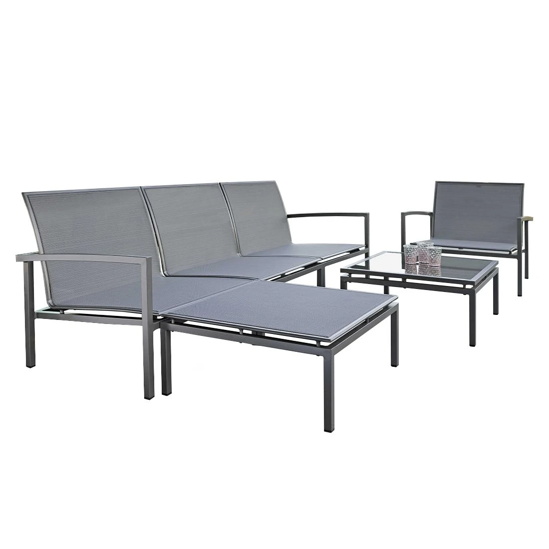 Stern Skelby Loungeset Aluminium/Textilene Anthrazit/Karbon 4 Stern Skelby Loungeset Aluminium/Textilene Anthrazit/Karbon – Bild 2
