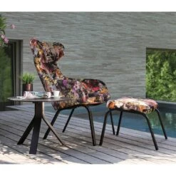 Stern Stan Flower Loungesessel Inkl. Hocker Aluminium/Stoff Schwarz Matt/Geblümt -GartenMöbelPro Verkäufe stern stan diningsessel inkl hocker aluminium stoff 1362826 6