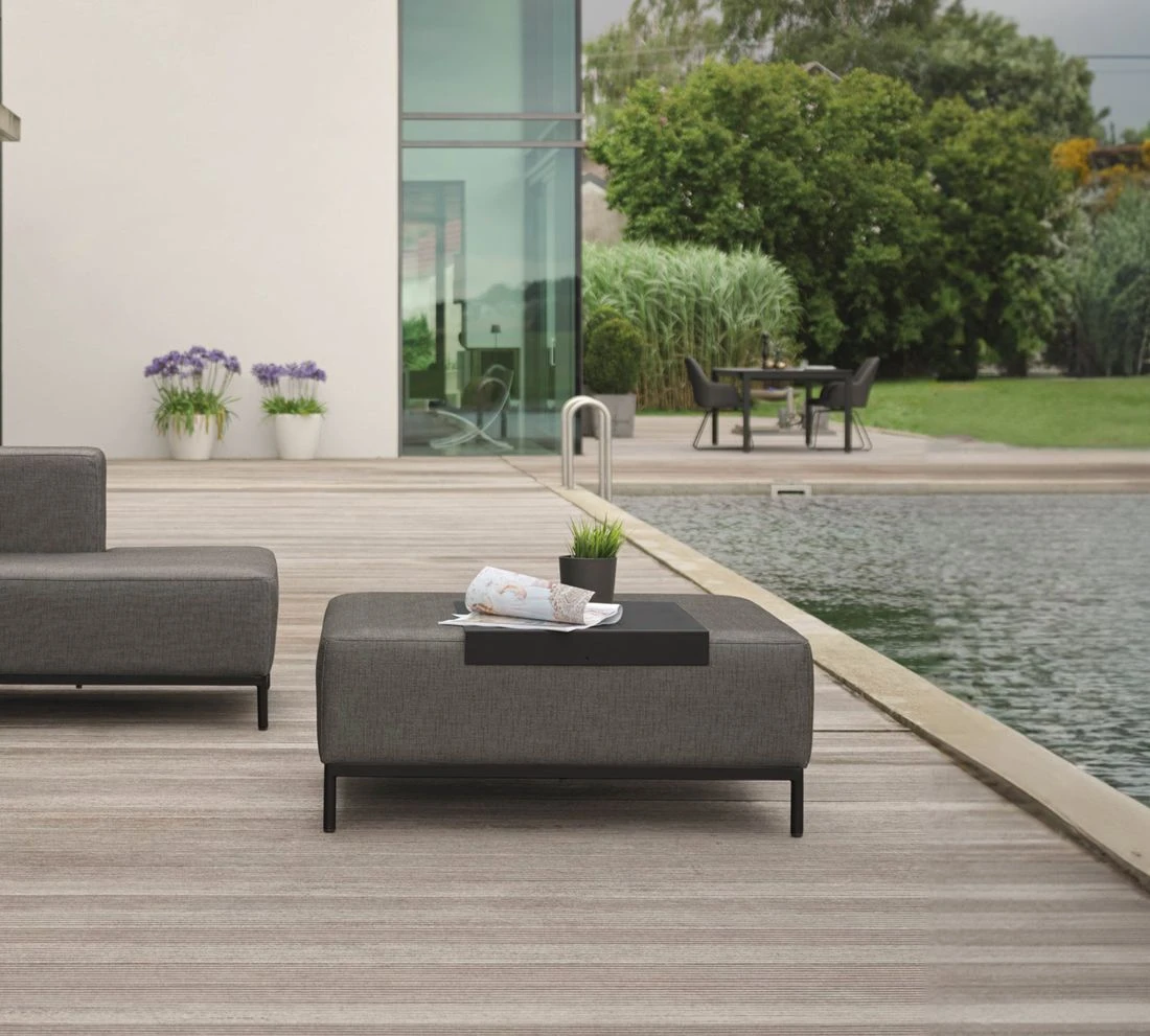 Stern Taavi Hocker Aluminium/Outdoorstoff Schwarz Matt/Seidenschwarz 3 Stern Taavi Hocker Aluminium/Outdoorstoff Schwarz Matt/Seidenschwarz