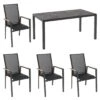 Sungörl Bamberg Gartenmöbel-Set 5-tlg. Tisch 160x90cm Anthrazit/Schwarz -GartenMöbelPro Verkäufe sungoerl bamberg gartenmoebel set 5 tlg tisch 160x90cm 1474729 1