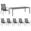 Sungörl Bornheim Gartenmöbel-Set 7-tlg. Tisch 220x100cm Anthrazit/Schwarz
