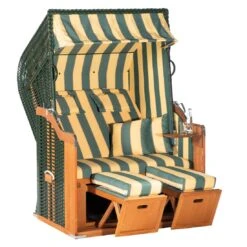 Sunny Smart Rustikal 250 Plus Strandkorb Geflecht/Fichte Grün