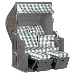 Sunny Smart Rustikal 255 Plus Strandkorb Geflecht/Fichte Anthrazit