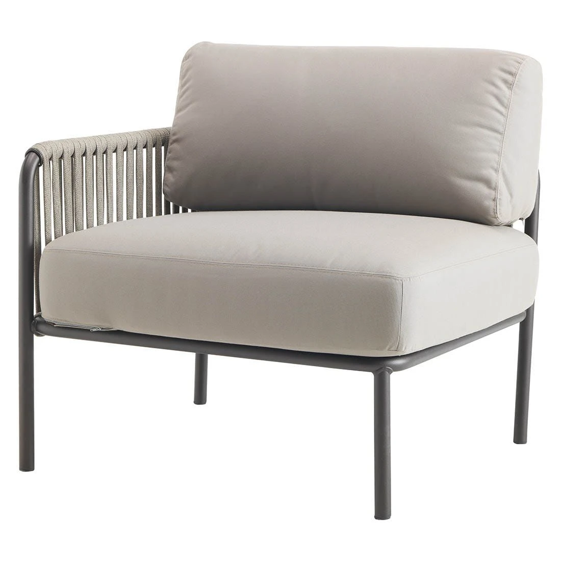 Vermobil Key West Eck-/Endmodul Stahl/Rope Schwarz/Grau/Fango 3 Vermobil Key West Eck-/Endmodul Stahl/Rope Schwarz/Grau/Fango