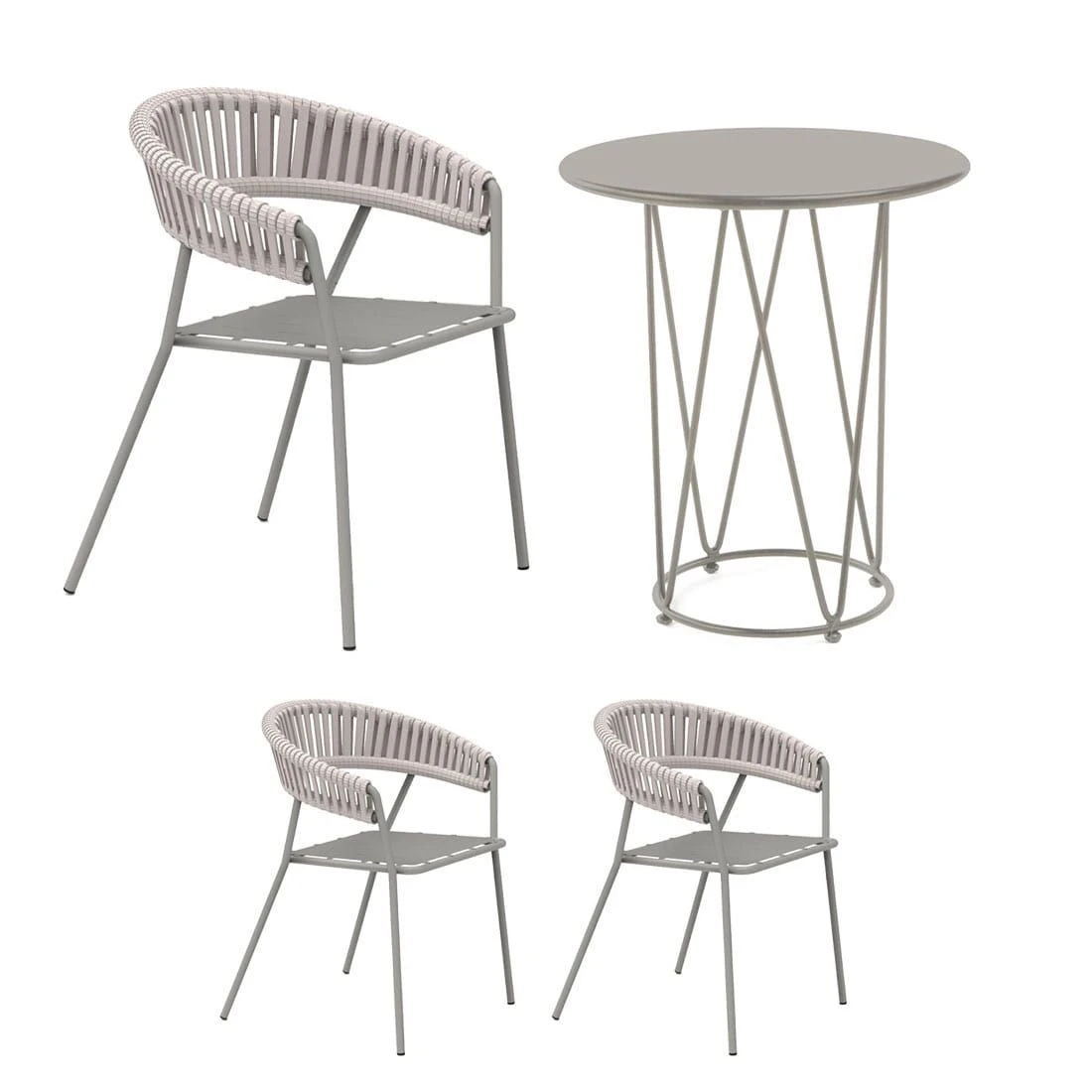 Vermobil Key West Gartenmöbelset 4-tlg. Mit Tisch Ø65cm Fango 3 Vermobil Key West Gartenmöbelset 4-tlg. Mit Tisch Ø65cm Fango