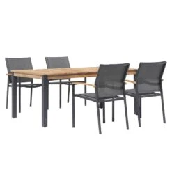 Zebra Alex Gartenmöbel-Set 5-tlg. Tisch 180x100cm Graphit/Midnight Grey