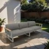 Zebra Belvedere Gartensofa Edelstahl/Tuvatextil Silber/Tweed Grey -GartenMöbelPro Verkäufe zebra belvedere 3 sitzersofa edelstahl tuvatextil 1376048 1