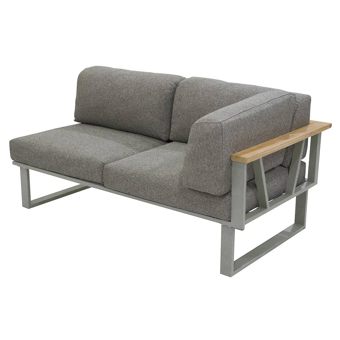 Zebra Belvedere Eck-/Endmodul Edelstahl/Tuvatextil Silber/Tweed Grey 4 Zebra Belvedere Eck-/Endmodul Edelstahl/Tuvatextil Silber/Tweed Grey – Bild 2