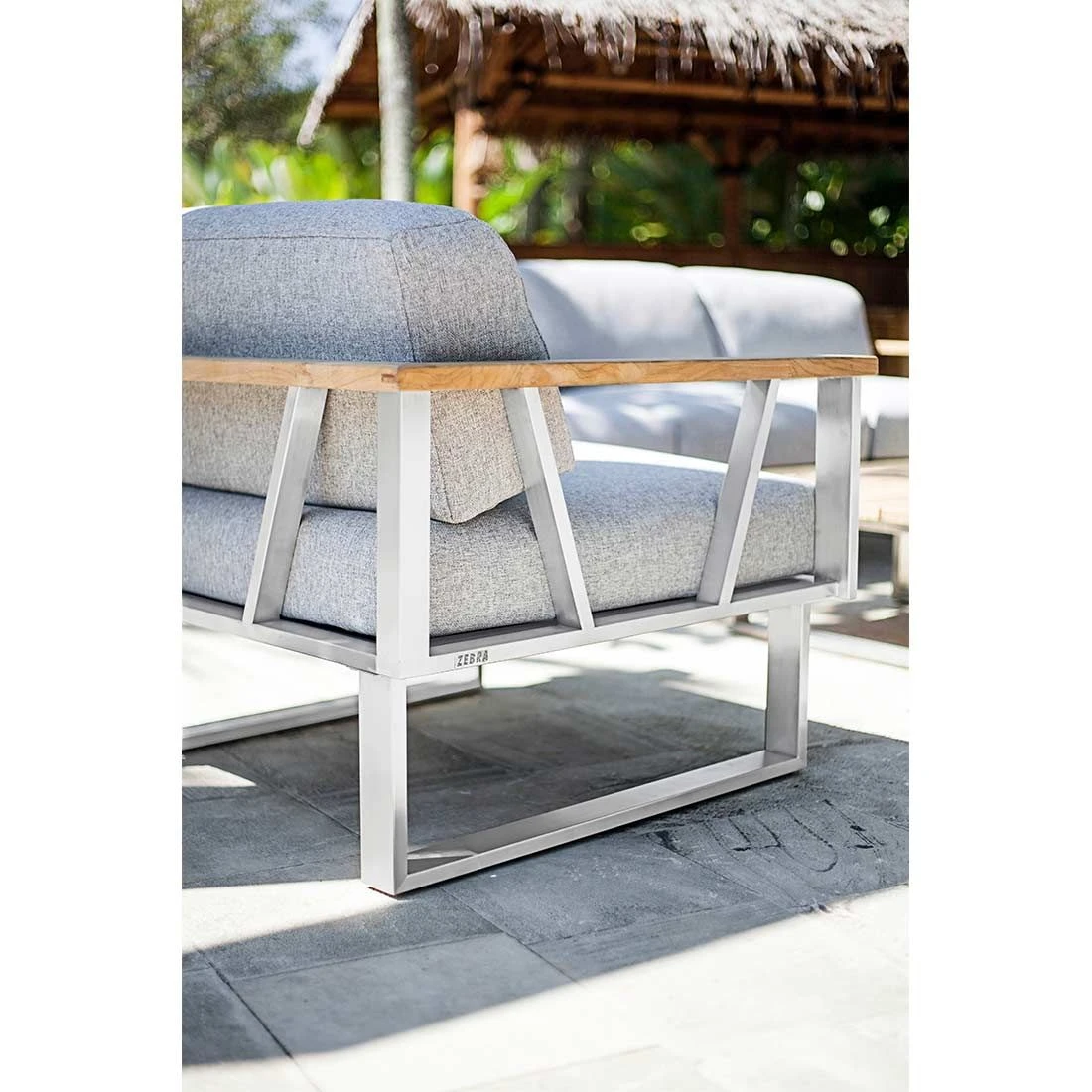 Zebra Belvedere Eck-/Endmodul Edelstahl/Olefin Edelstahl/Grau 5 Zebra Belvedere Eck-/Endmodul Edelstahl/Olefin Edelstahl/Grau – Bild 3