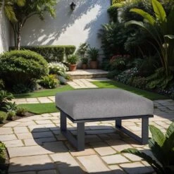 Zebra Belvedere Hocker Edelstahl/Olefin Graphit/Grau